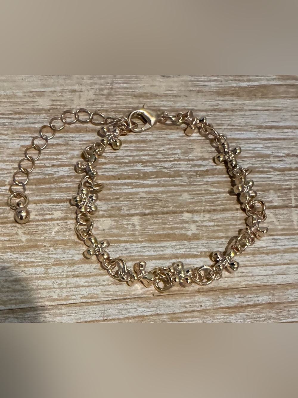 Gold-Tone Floral Link Bracelet
